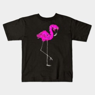 Flamingo Doodle White Kids T-Shirt